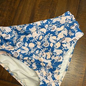 Cupshe Blue and Pink Floral Bikini Bottom